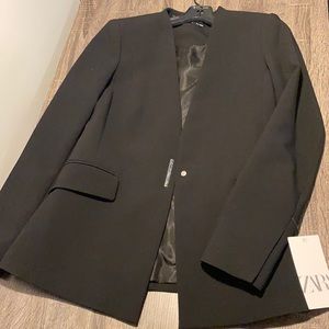 NWT Zara Black V-Neck Blazer